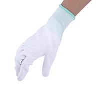 Walfront 1 Pair Anti Static Antiskid Glove PU Coated Palm Non-slip Wearable Gloves for PC Computer Phone Repair Safety Working (M green)
