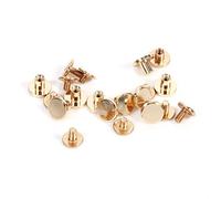 Walfront 10-Pack Durable Brass Buttons for Leathercraft, Strong Screw-On Rivets Assorted Sizes 5mm 6.5mm 8mm DIY Belt Bag Strap Hardware Kit