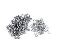 100pcs 5mm Metal Grommet Eyelets Kit, Brass Eyelets and Iron Washers Kit for Leather Crafts, DIY Projects(Silver)