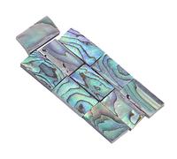 Walfront 10PCS Abalone Shell Inlay Colorful Abalone Strips for Guitar Inlay and DIY Polished On One Side and Real Shell Holes On Back 13mm*8mm*2mm