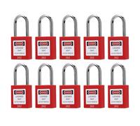 Walfront 10PCS Industrial Lockout Padlock Automatic Pop Out Hook Safety Lock Temperature Resist with Key Retention for Electricity Lockout Tag Out Kits