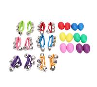 Walfront 12Pcs Wrist Bells and 12 Egg Shakers Percussion Musical Instruments Set with 6 Colors Adjustable Straps for Kids Classroom Music Activities