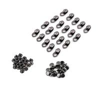 Walfront 20 Pcs Shoe Lace Hooks Fittings with Rivets Alloy Boot Lace Safety Shoelace Buckles Silver for Climb Hiking Shoes Work Outdoor Mountaineering Boots