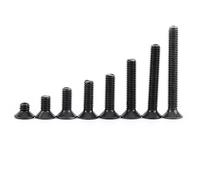 Walfront 200Pcs M3 Grade 10.9 Countersunk Head Screw Kit Alloy Steel Machine Screws 4-25mm Corrosion Resistants Fasteners for Marine, Electronics, DIY Projects with Storage Case Black