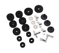 Walfront 23 Pieces Cymbal Replacement Accessories Cymbal Sleeves Nuts Washers Base Set Non Slip 2.5cm 4cm 5cm Felt Pads Drum (Black)