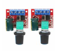 WALFRONT 2Pcs 5A PWM DC Motor Speed Controller Strong Construction Precise Speed Adjustment Enhanced Protection Smart Car Stepper Motor and LED Voltmeter Display