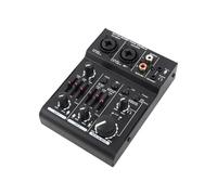 Walfront 3 Channel Sound Card Mixer USB Powered with 48V Phantom Power for Home Studio Recording Live Broadcast Karaoke Compact DJ Mixer Board with EQ Controls