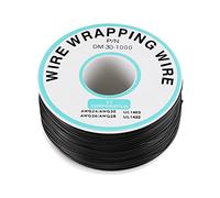 Walfront 30awg Black Tin-Plated Copper Wire, 0.26mm Diameter, 250m, Single Strand, 30 AWG, 300V, Electronic Wire