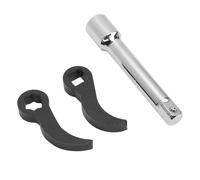 Walfront 3Pcs Pry Bar Wrench Adaptor Head Set Adapter Head Tool 65Mn Steel Square and Star Pry Bar 1/2in Drive Wrench Adaptor Set for Auto Repairs
