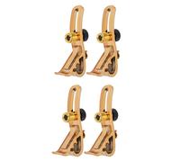 Walfront 4 Pcs Drum Mic Holder Drum Microphone Clamp Microphone Holder 5/8 Inch Thread Adjustable Shockproof Gold with 3 Groove Points for and Snare Installation