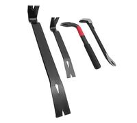 Walfront 4 Pcs Nail Puller Pry Bar Set Flat Pry Bar Flat Crowbar High Hardness 45 Manganese Steel Ergonomic Design for Home Decoration Woodworking Multi Functional Tools