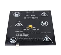 Walfront 400x400mm 3D Printer Heated Bed Kit 24V 280W 2Ω Aluminum Alloy Thickness Heated Bed with Power Wire Kit