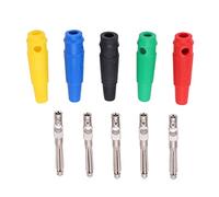 Walfront 4mm Banana Plug 10Pack 7 Pin Stackable Male Connector with Soft Sleeve 32A 1000V for Audio Cable Speaker TV Computer Screw Connection Pure Copper