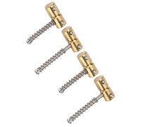 Walfront 4Pcs Bass String Saddle, Brass Material, Clear Sound, Easy Installation for Electric Bass Guitar