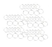 Walfront 50Pcs Bulk Hoop Earrings Stainless Steel Wine Glass Rings DIY Jewelry Making for Parties and Weddings