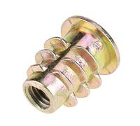 Walfront 50Pcs M5 Zinc Alloy Hex Drive Head Nuts, External Thread for Easy Insertion and Strong Resistance, Flanged Head to Prevent Splitting, with Hex Key for Wood and Wood Based