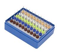 Walfront 50pcs PCB Drill Bits Set 0.5-0.9mm Tip Spiral Flute Engraving Tools Mini Drilling Bit Tool Kit with White Plastic Box