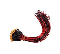 Walfront 50pcs Pre-Wired Diffused LED Diodes 3mm 5mm 10mm Orange Light DC 9V 12V for Indicator Panel Lighting DIY Electronics Projects