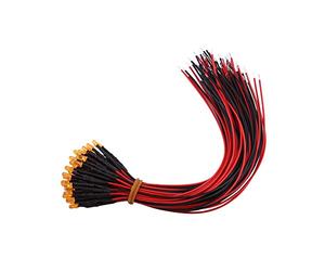Walfront 50pcs Pre-Wired Diffused LED Diodes 3mm 5mm 10mm Orange Light DC 9V 12V for Indicator Panel Lighting DIY Electronics Projects