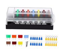 Walfront 6 Circuit Box 1 In 6 Out Block with LED Indicator and Spare Slots for RV Boat Off Grid System 150A PA66 Material