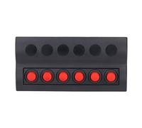 Walfront 6 Gang Marine Switch Panel with Overload Protector 12V Toggle Switch Panel with Dual USB Socket, Cigarette Lighter Socket, Voltmeter, Red Display for Boat, RV, Yacht, Car