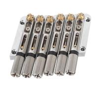 Walfront 6 String Headless Guitar Bridge Replacement Alloy Steel Brass Bridge Headless Design for Electric Guitar with Oblique Fret Saddle