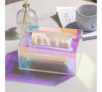 Walfront Acrylic Tissue Holder, Transparent Napkin Box Cover, Stylish Rectangle Design, Large Capacity for Living Room or Bathroom