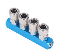 Walfront Air Manifold Block Aluminum Pneumatic Manifold G1 4 0 to 0.9MPa