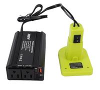 WALFRONT Battery Inverter 300W for P102 P103 P104 Battery DC to AC with 2 AC Outlets PD 65W Type C and 18W USB A Port for Outdoor Activities Power Supply