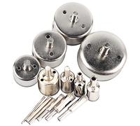 Walfront Coated Hole Saw Drill Bit Set with Enhanced Electroplating Glass Tile Cutter Drill Bit 14 Pcs 3mm to 70mm Smooth Cutting for Glass Marble Tile Plastic Wood