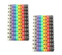 Walfront Colorful Wire Number Labels 400 Pcs Clip On Cable Markers for 3.0-4.0mm Diameter Wires with Numbered Strips 0-9,