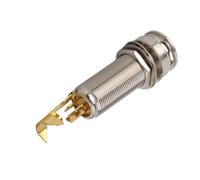 Walfront Copper Stereo End Pin Jack for Electric Guitar and Ukulele Built-In Pickup 1.3-1.4 Cm Opening Gold Silver