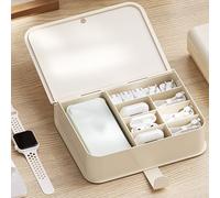 Walfront Desktop Storage Box Plastic Data Cable Organizer 25 X 6.5 X 18cm