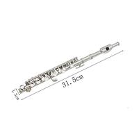 Walfront Detachable Silver Plated C Piccolo with Premium Material, Ergonomic Design, and Various Accessories for Musicians in Black Leather Box (Silver)