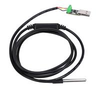 Walfront Digital Temperature Sensor -55~125℃ Stainless Steel Probe Acquisition and Processing Unit USB Module 2 in 1 USB PC TTL Sensing Auto Identification