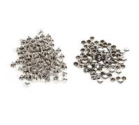 Walfront Double Cap Rivet Leather Rivets for Leather Craft Repairs & Decoration | Tubular Metal Studs Kit 8×8mm | DIY Bag & Shoe Repairs (Silver)