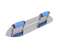 Walfront Double Handle Pool Trowel Stainless Steel Concrete Plastering Trowel with Reinforced Rivets Rounded Head for Smoothing Edges and Filling Joints