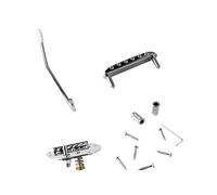 Walfront Electric Guitar Bridge Tailpiece Kit, Metal Guitar Bridge Tailpiece Set, Electric Roller Saddle Tremolo Vibrato, for