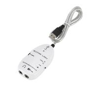 Walfront Guitar Adapter, USB Interface Link Cable Audio Connector for PC Computer, Plug and Play with Built in Driver, Guitar to USB Interface Cable for Recording and Monitoring (White)