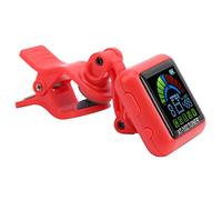 Walfront Guitar Clamp/Holder-On Tuner, USB Rechargeable Precision Tuner with Color Display for Guitar, Bass, Ukulele, Violin - AT-102 Model (AT-102 red)