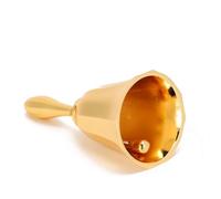 Walfront Hand Bell Zinc Alloy Retro Design Loud Clear Sound for Classroom Bar Dinner Service Usable Reminder (Gold)