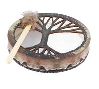 Walfront Handmade Shamanic Drum, Polyester Leather Wood Drum with Rope Handles and Mallets, Ideal Sound Healing Tool for Chakra Balancing, Spiritual Reflection and Meditation (WalfrontkG0Ml-10340025)