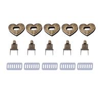 Walfront 5 Sets Heart-Shaped Metal Clasp Craft Case Clasp Heart Shaped Turnlock Hardware Handbag Bag Belt Twist Lock Accessory 3.2 × 2.8 cm (Bronze)