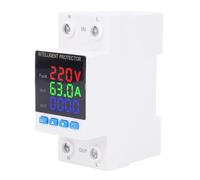 Walfront Intelligent Voltage Protector, Metering Over Under Voltage Color LED Display Electricity Meter, DIN Rail for Distribution Boxes CNC Machine Tools for Home Office Power Use
