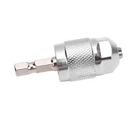 Walfront Keyless Drill Chuck Adapter 3 Jaw Drill Chuck Converter 1/4in Hex Shank 1.5-6.5mm Clamping Range Alloy Steel for Cordless Electric Screw Drivers