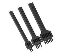 Walfront Leather Hole Punch Hand Sewing Prong Chisel Set 3Pcs 4mm 2/4/6 Steel DIY Tools Black Diamond Lacing Stitching