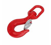 Walfront Lifting Hook, Rotating Eye Sling Alloy Steel Hoist Self Locking Crane Rigging 5.3T High Load Bearing Engine Safety Latch, Reinforced Design, Wide Range of Use, for Various