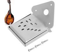 WALFRONT Mandolin Cable Pull Board, Steel Material, Removable Cover for Easy String Replacement, Decorative Chrome Design for Mandolin Players (QB12 chrome color with flowers)