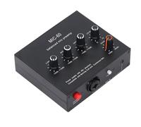 Walfront Mic Preamp Microphone Preamp Microphone Amplifier with 3.5mm, 6.5mm, and XLR Outputs for Dynamic and Condenser Mic DC5-12V