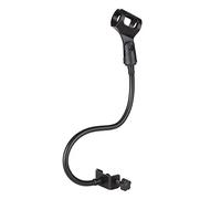 Walfront Microphone Bracket Adjustable Gooseneck Stand, Black Metal Telescopic Hose Holder with Clamp/Holder for Live Streaming Online Teaching 25mm to 38mm